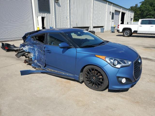 KMHTC6AE3GU255337 - 2016 HYUNDAI VELOSTER TURBO BLUE photo 4