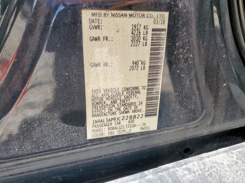 1N4AL3AP9JC228822 - 2018 NISSAN ALTIMA 2.5 BLACK photo 13