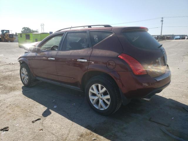 JN8AZ08WX7W600653 - 2007 NISSAN MURANO SL MAROON photo 2