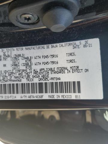 3TMCZ5AN7MM444960 - 2021 TOYOTA TACOMA DOUBLE CAB 黑色 照片 12