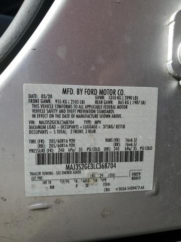 MAJ3S2GE3LC368704 - 2020 FORD ECOSPORT SE 银色 照片 13