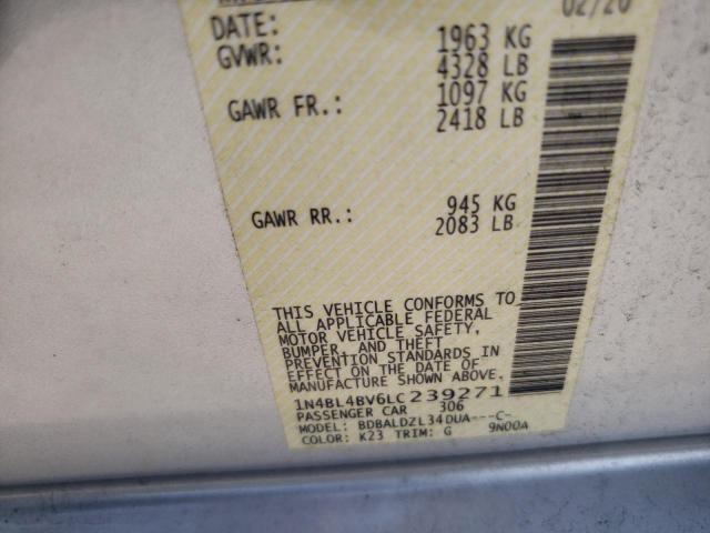 1N4BL4BV6LC239271 - 2020 NISSAN ALTIMA S SILVER photo 12