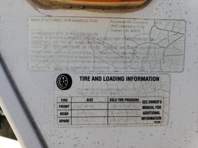 4YDT27L269B450750 - 2009 OUTB TRAVEL TRL WHITE photo 10