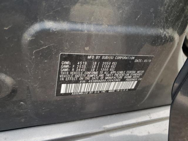 4S3BNAB66J3042965 - 2018 SUBARU LEGACY 2.5I GRAY photo 13