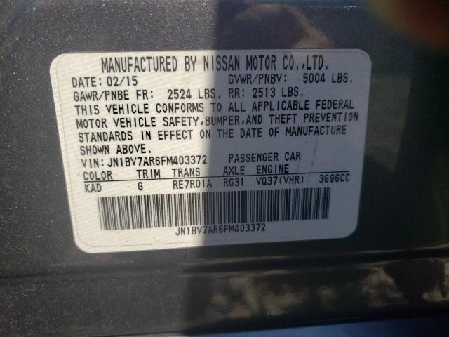 JN1BV7AR6FM403372 - 2015 INFINITI Q50 BASE GRAY photo 12