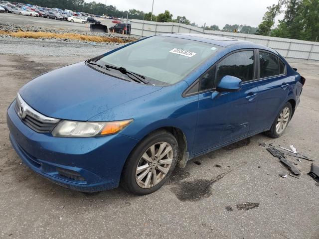 2HGFB2F97CH567622 - 2012 HONDA CIVIC EXL BLUE photo 1