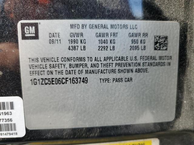 1G1ZC5E06CF163749 - 2012 CHEVROLET MALIBU 1LT أسود صورة 12