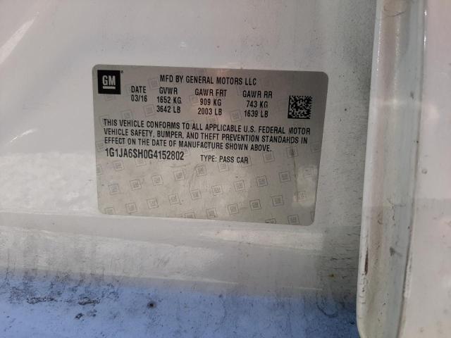 1G1JA6SH0G4152802 - 2016 CHEVROLET SONIC LS Ağ foto 13