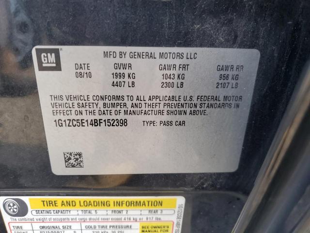 1G1ZC5E14BF152398 - 2011 CHEVROLET MALIBU 1LT 黑色 照片 12