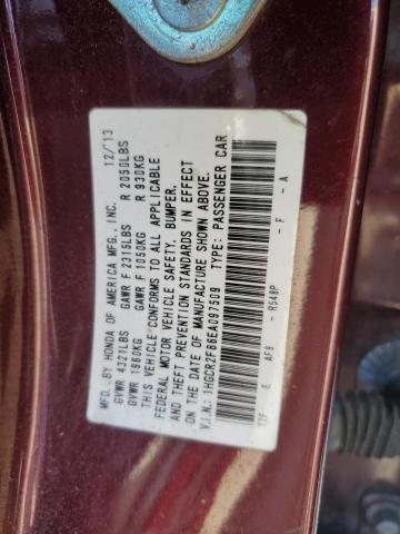 1HGCR2F86EA097509 - 2014 HONDA ACCORD EXL MAROON photo 12