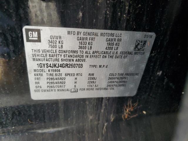 1GYS4JKJ4GR260703 - 2016 CADILLAC ESCALADE ESV PREMIUM أسود صورة 14