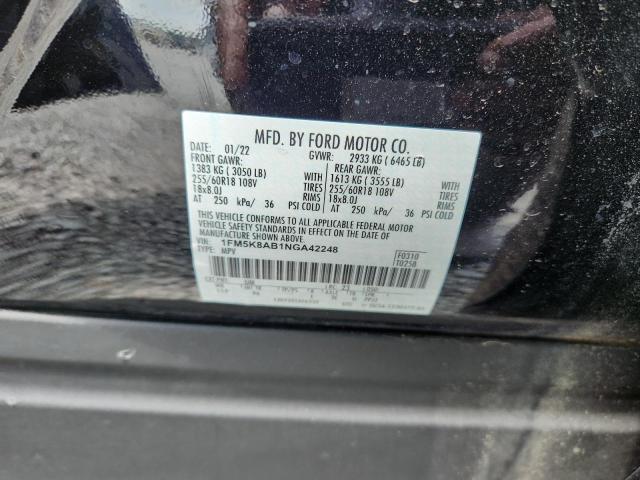 1FM5K8AB1NGA42248 - 2022 FORD EXPLORER POLICE INTERCEPTOR BLACK photo 13