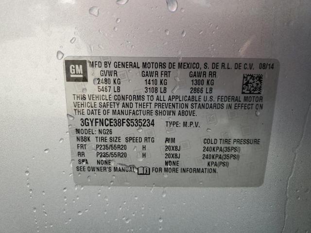 3GYFNCE38FS535234 - 2015 CADILLAC SRX PERFORMANCE COLLECTION SILVER photo 12