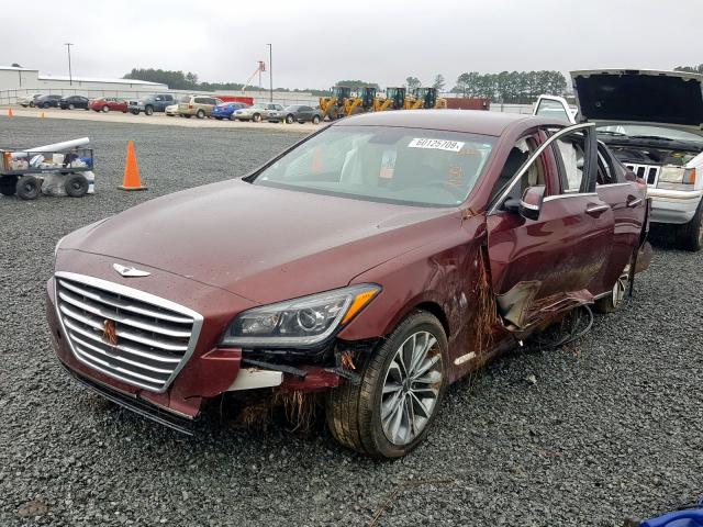 KMHGN4JE0GU130991 - 2016 HYUNDAI GENESIS 3.8L MAROON photo 2