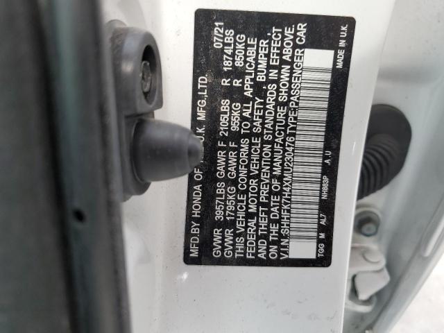 SHHFK7H4XMU230476 - 2021 HONDA CIVIC SPORT 白色 照片 12