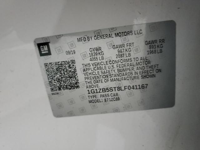 1G1ZB5ST8LF041167 - 2020 CHEVROLET MALIBU LS WHITE photo 13