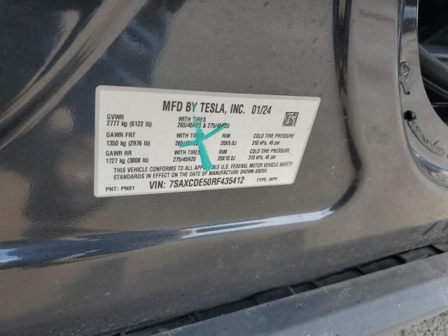 7SAXCDE50RF435412 - 2024 TESLA MODEL X BLACK photo 13