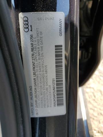 WAUH3AFC5JN012731 - 2018 AUDI A6 PRESTIGE BLUE photo 12