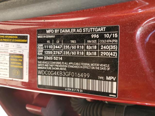 WDC0G4KB3GF016499 - 2016 MERCEDES-BENZ GLC 300 4MATIC RED photo 13