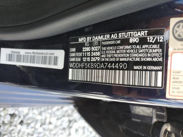 WDDHF5KB9DA744490 - 2013 MERCEDES-BENZ E 350 BLUE photo 12