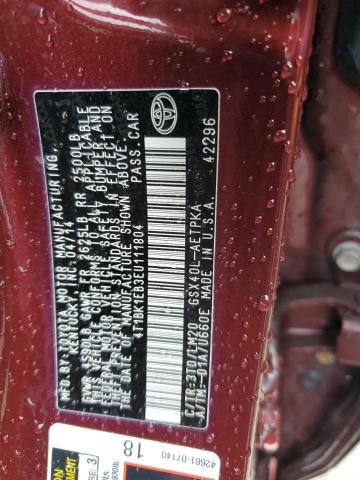 4T1BK1EB3EU111804 - 2014 TOYOTA AVALON BASE BURGUNDY photo 13