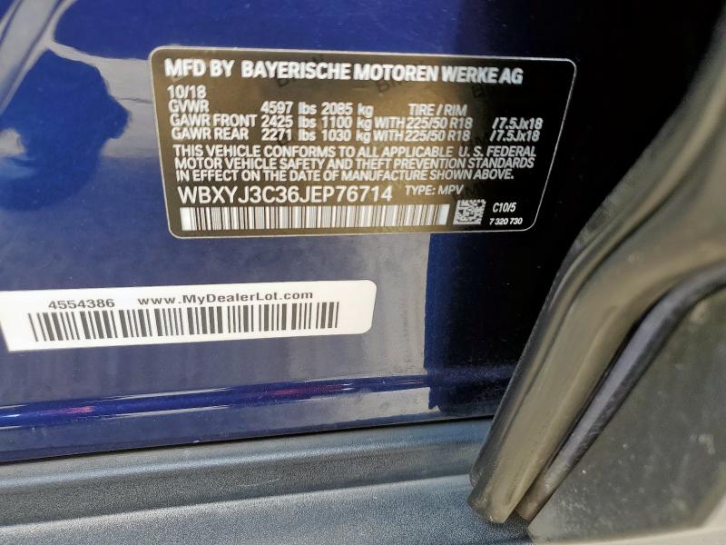 WBXYJ3C36JEP76714 - 2018 BMW X2 SDRIVE28I 蓝色 照片 13