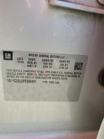 1G11C5SL5FF209491 - 2015 CHEVROLET MALIBU 1LT 银色 照片 13