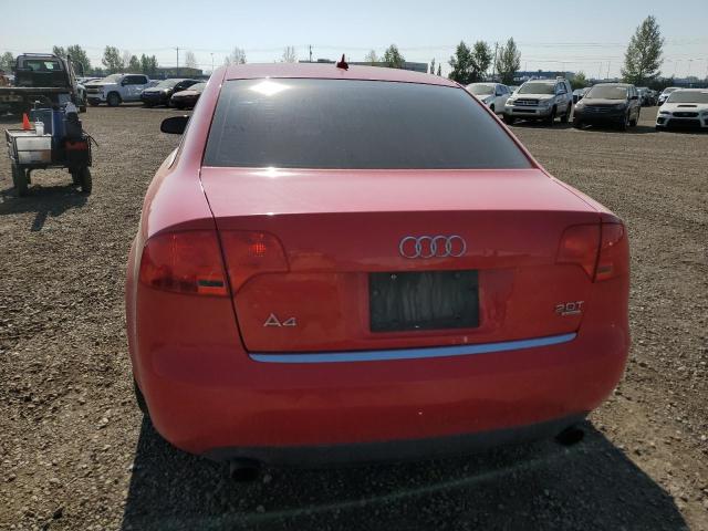 WAUDF68E48A058957 - 2008 AUDI A4 2.0T QUATTRO RED photo 6