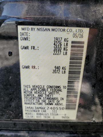 1N4AL3AP6GC240550 - 2016 NISSAN ALTIMA 2.5 BLACK photo 12