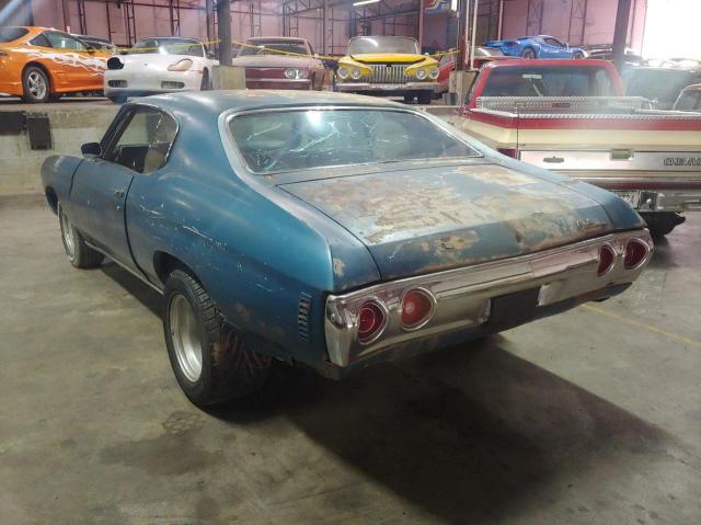 136371R129220 - 1971 CHEVROLET CHEVELLE BLUE photo 3