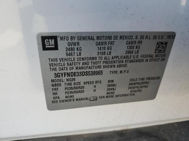 3GYFNDE33DS538965 - 2013 CADILLAC SRX PERFORMANCE COLLECTION Ақ фото 13