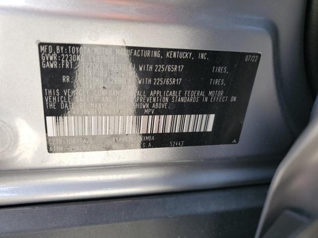 4T3RWRFV3NU072312 - 2022 TOYOTA RAV4 XLE ვერცხლისფერი ფოტო 13