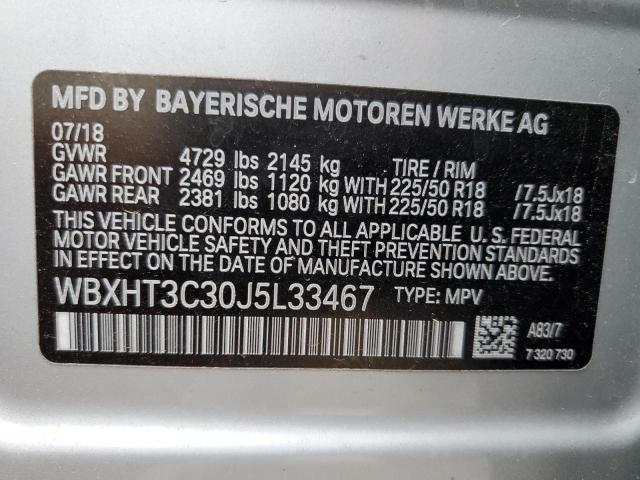 WBXHT3C30J5L33467 - 2018 BMW X1 XDRIVE28I Күміс фото 14