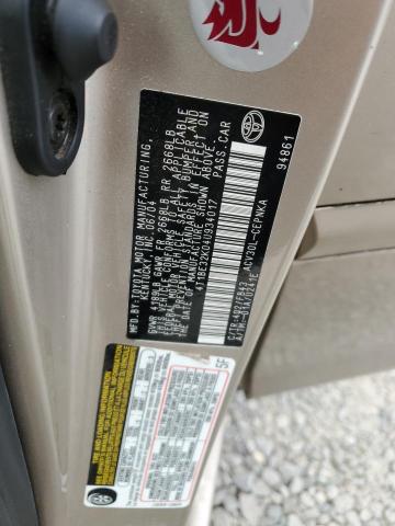 4T1BE32K04U934017 - 2004 TOYOTA CAMRY LE TAN photo 12