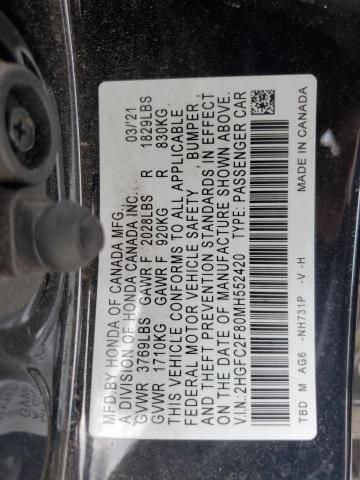 2HGFC2F80MH552420 - 2021 HONDA CIVIC SPORT 黑色 照片 13