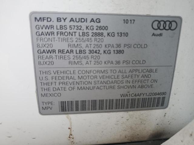 WA1C4AFY1J2084690 - 2018 AUDI SQ5 PRESTIGE WHITE photo 13
