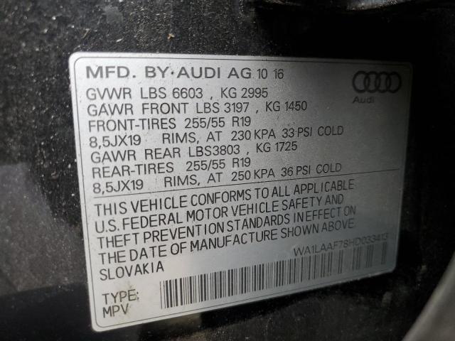 WA1LAAF78HD033413 - 2017 AUDI Q7 PREMIUM PLUS Қара фото 13