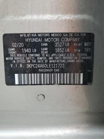 3KPC24A60LE121723 - 2020 HYUNDAI ACCENT SE SILVER photo 12