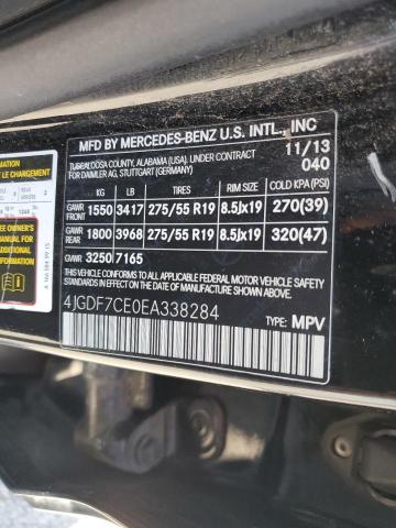 4JGDF7CE0EA338284 - 2014 MERCEDES-BENZ GL 450 4MATIC BLACK photo 13