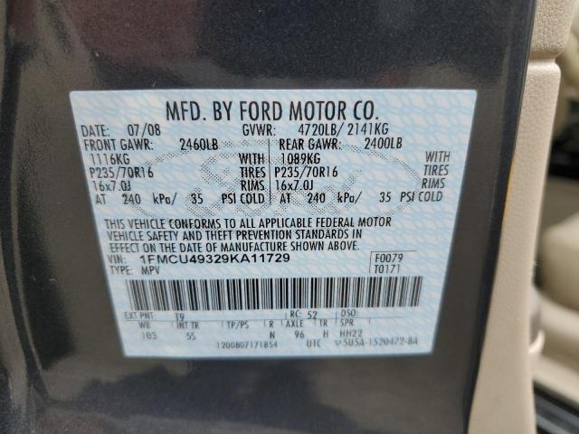 1FMCU49329KA11729 - 2009 FORD ESCAPE HYBRID GRAY photo 13