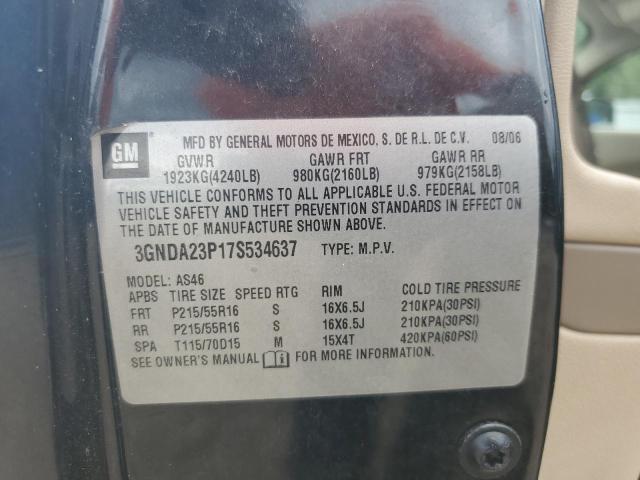 3GNDA23P17S534637 - 2007 CHEVROLET HHR LT შავი ფოტო 13