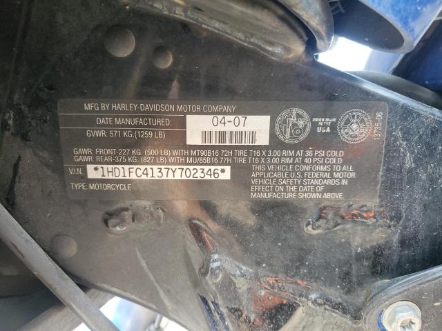 1HD1FC4137Y702346 - 2007 HARLEY-DAVIDSON FLHTCUI 蓝色 照片 8