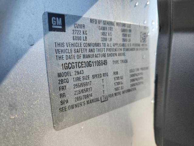 1GCGTCE30G1106849 - 2016 CHEVROLET COLORADO LT TAN photo 13