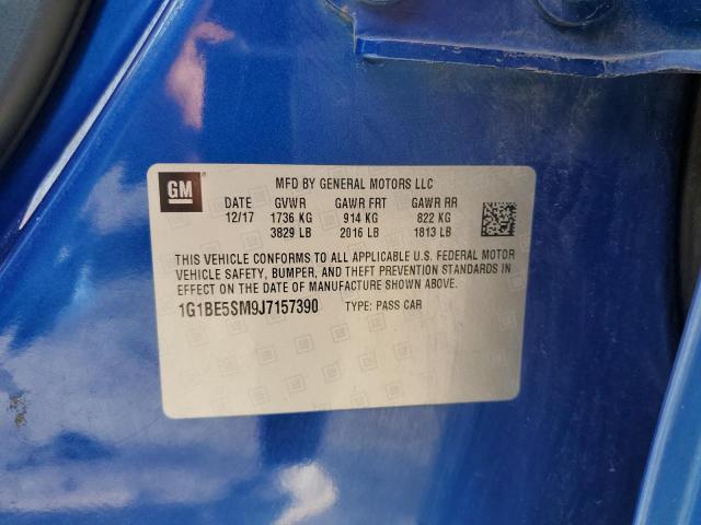 1G1BE5SM9J7157390 - 2018 CHEVROLET CRUZE LT ლურჯი ფოტო 12