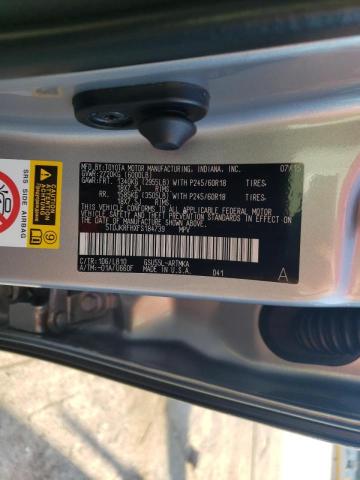 5TDJKRFHXFS184739 - 2015 TOYOTA HIGHLANDER XLE 银色 照片 10