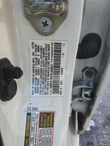 1HGFA16876L040031 - 2006 HONDA CIVIC EX WHITE photo 12