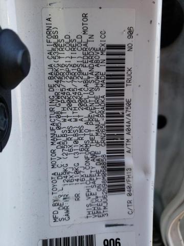 3TMJU62N98M068858 - 2008 TOYOTA TACOMA DOUBLE CAB PRERUNNER WHITE photo 12