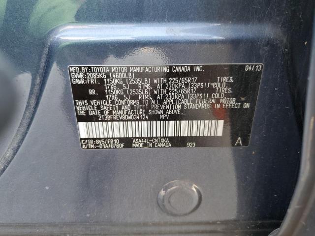 2T3BFREV8DW034124 - 2013 TOYOTA RAV4 LE BLUE photo 13