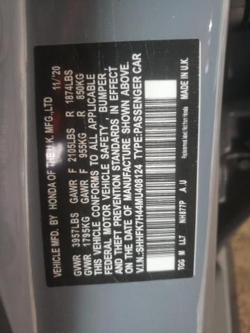 SHHFK7H44MU408124 - 2021 HONDA CIVIC SPORT 蓝色 照片 12