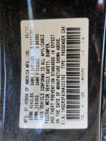 1HGCR3F83HA033762 - 2017 HONDA ACCORD EXL BLACK photo 12